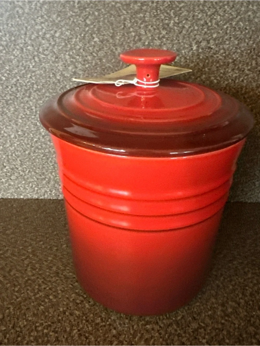 Le Creuset Red Cerise Enamel Stoneware Canister with Lid